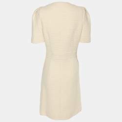 مملوكة مسبقًا فستان ميني تويد كريمي من ماج مقاس صغير