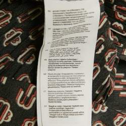 مملوكة مسبقًا فستان ميني بشعار مطبوع من ماج أسود بكريب مجعد مقاس متوسط