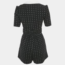 مملوكة مسبقًا جمبسوت ماجي كريب بلمتيس أسود بياقة مقاس صغير