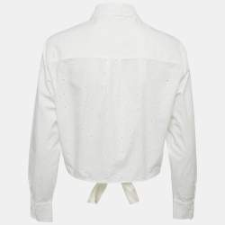 Pre Owned Maje White Broderie Anglaise Chalise Shirt M