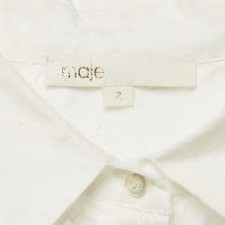 Pre Owned Maje White Broderie Anglaise Chalise Shirt M