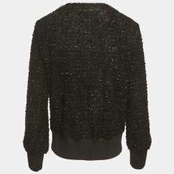 Pre Owned جاكيت قصير بسحاب مطاطي ماج أسود مقاس وسط - ميديم