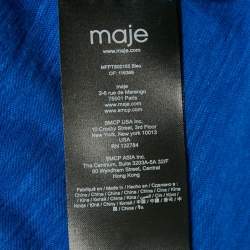 Pre Owned تي شيرت ماج جيرسي أزرق بتفاصيل حجر الراين مقاس كبير - لارج