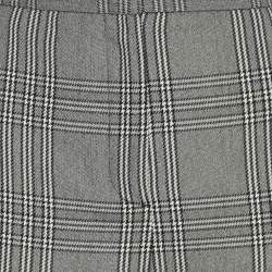 Pre Owned بنطلون ماجي قماش جباردين شطرنجي رمادي مقاس متوسط