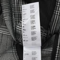 Pre Owned بنطلون ماجي قماش جباردين شطرنجي رمادي مقاس متوسط