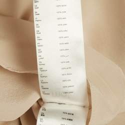 Pre Owned بلوزة ماج حرير بيج بياقة مستديرة مقاس كبير - لارج