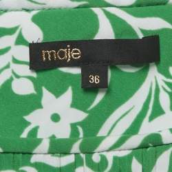 مملوكة مسبقًا فستان ميني كريب بطبعة زهور خضراء من ماج مقاس صغير