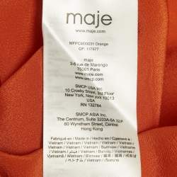 مملوكة مسبقًا قميص ماج حرير برتقالي بتفاصيل دانتيل مقاس صغير جداً - إكس سمول