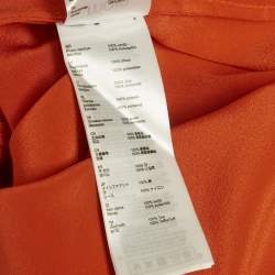 مملوكة مسبقًا قميص ماج حرير برتقالي بتفاصيل دانتيل مقاس صغير جداً - إكس سمول