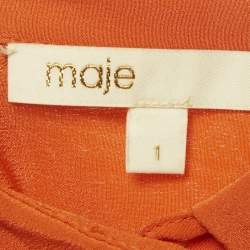 مملوكة مسبقًا قميص ماج حرير برتقالي بتفاصيل دانتيل مقاس صغير جداً - إكس سمول