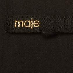 Pre Owned Maje Black Satin Smocked Mini Dresses M
