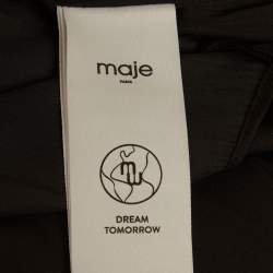 Pre Owned Maje Black Satin Smocked Mini Dresses M