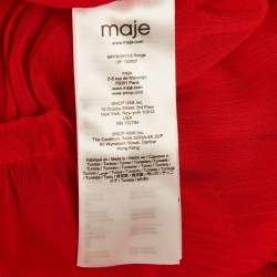 مملوكة مسبقًا فستان ماج شيفون أحمر بكشكش طويل مقاس صغير - سمول