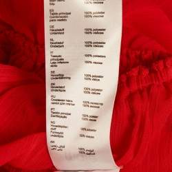 مملوكة مسبقًا فستان ماج شيفون أحمر بكشكش طويل مقاس صغير - سمول