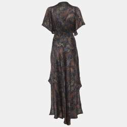 Pre Owned Maje Navy Blue Paisley Print Rachel Maxi Dress M