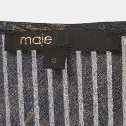 Pre Owned Maje Navy Blue Paisley Print Rachel Maxi Dress M