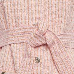 Pre Owned Maje Pink/Orange Tweed Sleeveless  Jacket L