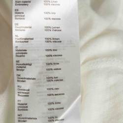 Pre Owned Maje White Cotton Knit Peacock Patch Detail T-Shirt S