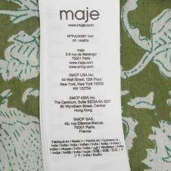 Pre Owned تنورة ماجي خضراء بطبعة جتال مكشكشة طويلة مقاس صغير - سمول