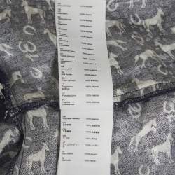 مملوكة مسبقًا Maje Navy Blue Horse Print Jacquard Mini Wrap Dress M