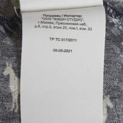 مملوكة مسبقًا Maje Navy Blue Horse Print Jacquard Mini Wrap Dress M