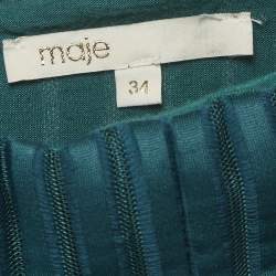 Pre Owned Maje Green Mesh Julien Mini Skirt S