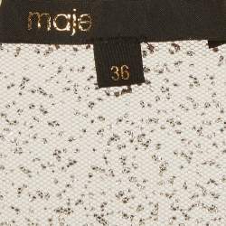 Pre Owned Maje Gold Tulle V-Neck Gown S