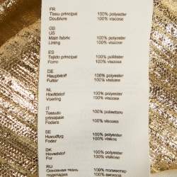 Pre Owned Maje Gold Tulle V-Neck Gown S