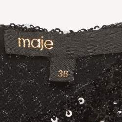 مملوكة مسبقًا فســتان قصـير واسع بالترتر باللون الأسـود من ماج مـقـاس صـغـيـر