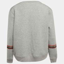 مملوكة مسبقًا Maje Grey Printed Neoprene Sweatshirt L