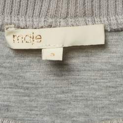 مملوكة مسبقًا Maje Grey Printed Neoprene Sweatshirt L