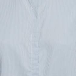 Pre Owned ماج قميص بأزرار من القطن مخطط أزرق مقاس صغير - سمول