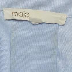 Pre Owned ماج قميص بأزرار من القطن مخطط أزرق مقاس صغير - سمول