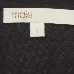 Pre Owned Maje Black Studded Cotton Knit Tity T-Shirt S