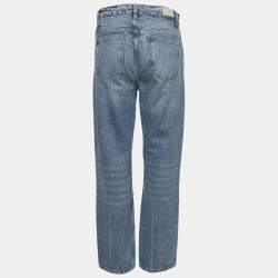 Pre Owned Maje Blue Denim Loose Fit Ripped Jeans S/Waist 29"