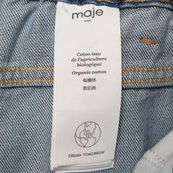 Pre Owned بنطلون جينز ماجي أزرق متلاشي بخصر مطاطي مقاس كبير