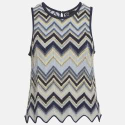 Pre Owned Maje Multicolour Crochet Knit Mizag Sleeveless Top M