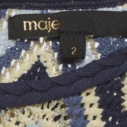 Pre Owned قميص ماج بحياكة كروشيه متعدد الألوان بدون أكمام مقاس ميديم