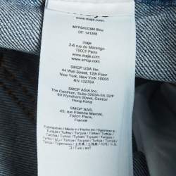 مملوكة مسبقًا Maje Blue Denim Scalloped Hem Shorts S/Waist 26"