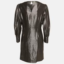 Pre Owned فستان قصير مخطط بمعدن لاميه من ماج مقاس كبير