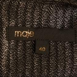 Pre Owned فستان قصير مخطط بمعدن لاميه من ماج مقاس كبير