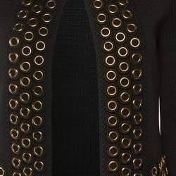 Pre Owned Maje Black Knit Eyelet Detail Shrug M