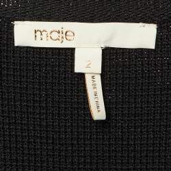 Pre Owned Maje Black Knit Eyelet Detail Shrug M