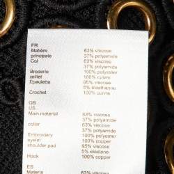 Pre Owned Maje Black Knit Eyelet Detail Shrug M