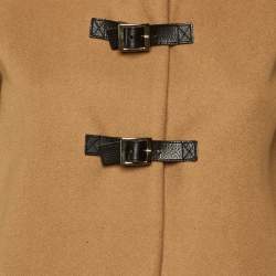 Pre Owned Maje Camel Brown Wool & Fur Collar Collar M