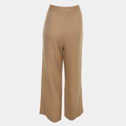 Pre Owned Maje Khaki Brown Rib Knit Wide Trouser M