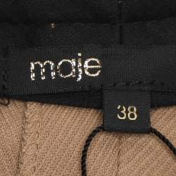 Pre Owned Maje Khaki Brown Rib Knit Wide Trouser M