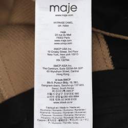 Pre Owned Maje Khaki Brown Rib Knit Wide Trouser M