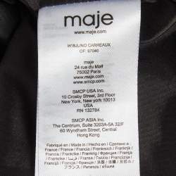 Pre Owned Maje Grey Plaid Wool Blend Midi Skirt S