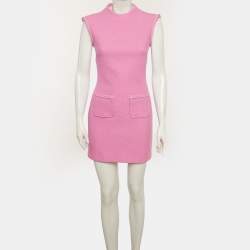 Pre Owned Maje Pink Tweed Sleeveless Mini Dress XS